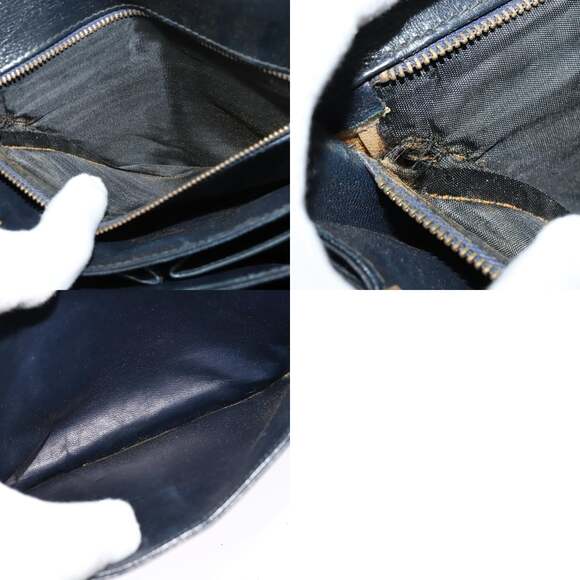 CELINE C Sulky Shoulder Bag Canvas Navy Gold - Picture 13 of 13